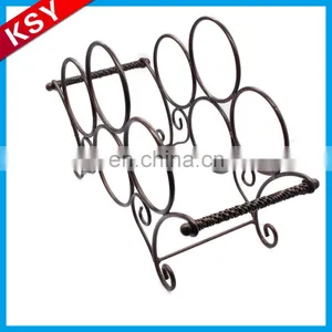 New Factory Promotion Price Decorative Wall Mounted Hanging Bottle Metal Iron Wine Rack thumbnail-2