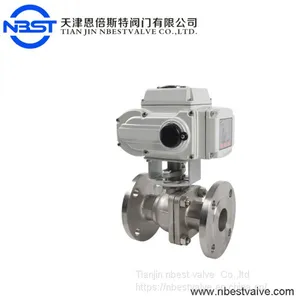 Electric Actuator Water Gas Oil Motorized Ball Valve Flange Type thumbnail-1