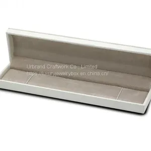 Plastic Jewelry Box for Fashion Brand Jewelry, Plastic Box Covered With White PU Outside ​and Velvet Paper Inside thumbnail-1