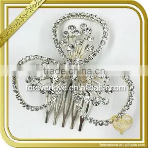 Elegant Dresses Rhinestone Brooches Bridal Hair Brooch Pin for Wedding FB-065 thumbnail-1
