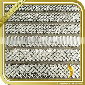Elegant Bling Crystal Rhinestone Trim Hotfix Rhinestone Mesh Wedding Shoe Decoration FRM-204 thumbnail-1