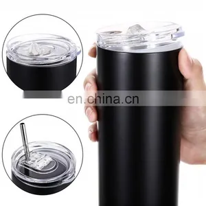 Stainless Steel Total Straight, White Diy Printing Heat Press Skinny 20oz Sublimation Blanks Tumbler With Silicone Gasket/ thumbnail-1