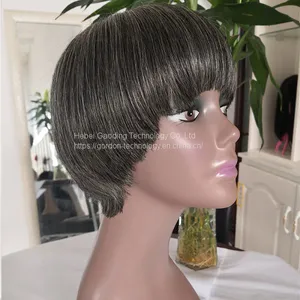 High Quality Gray Color Short Human Hair Wig Wholesaler thumbnail-1