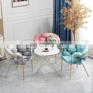 Restaurant Tufted Chairs Italian Minimalist Velvet Fabric Single Chair thumbnail-5