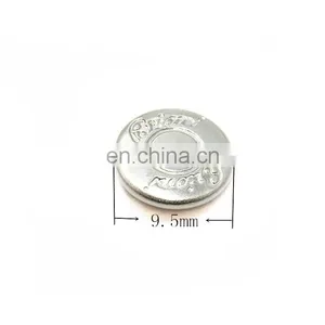 9.5mm Silver Logo Metal Jeans Button thumbnail-3