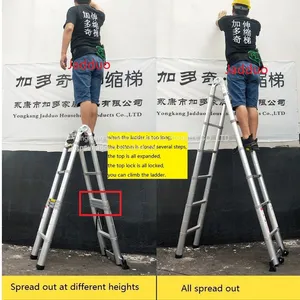 Full Aluminum 2 In 1 Telescopic Ladder thumbnail-4