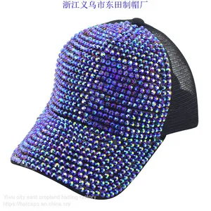Cross-border Han Edition Spring Summer Dazzle Colour Diamond Baseball Cap Hat Girl Hand Drill Baseball Hat Manufacturer Wholesale thumbnail-2