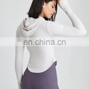 Women Slim Compression Half Zipper Sports Yoga Hoodie Gym Fitness Wear Pullover Crop Top Long Sleeve Workout Exercise Jacket thumbnail-3