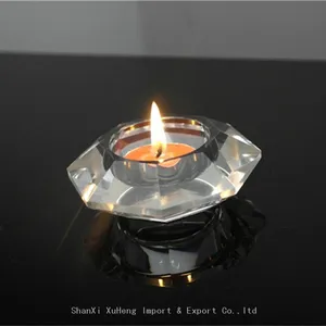 Wholesale Clear K9 Wedding Decoration Crystal Candelabra Etched Round Votive Glass Candle Holder For Home Decoration thumbnail-3