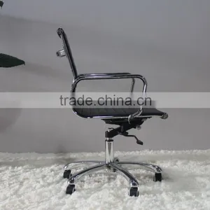 Replica Italian Graceful Design Aluminum Frame and Armrest Italian Genuine Leather Charles and Ray High Back Office Chair thumbnail-3