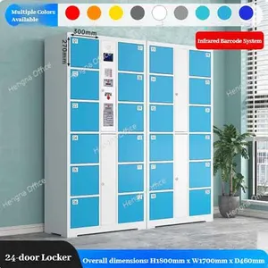 Intelligent E-Locker Cabinet Waterproof Steel Construction 24 Door Smart Card Access Gym Fitness Center Changing Room thumbnail-1
