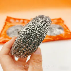 Stainless Steel Kitchen Scourer Factory Price Ball High Quality Flat Steel Scourer Ball thumbnail-3