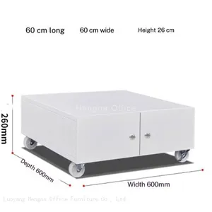 HN-OFC3 Office File Cabinet, Steel Mobile Printer Stand 2-Tier With Stainless Steel Handle, Shipping-Friendly Packaging thumbnail-4