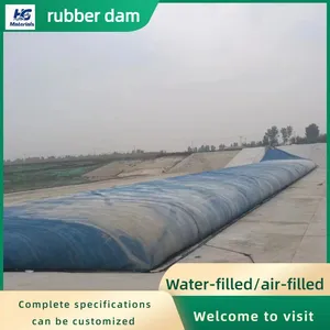 Small River Channel Water Retaining Dam, Ecological Weir Dam, Landscape Water Filling Steel Wire Frameless Integrated Slope Rubber Dam thumbnail-1
