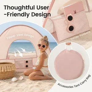 Pop Up Baby Tent With UV Protection, Portable Baby Beach Essentials, 35.4
