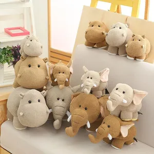 Wholesale Price Personalized Plushie Super Soft Animals Doll Toys Lovely Cute Cartoon Simulation Stuffed Plush Chubby Elephant Hippo Factory thumbnail-1