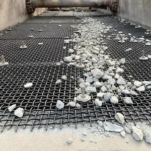 Wear-resistant Mining 65Mn Steel Screen Industrial Filter Mesh Plain Woven Metal Mesh Hooked Edge Screen Gold Ore Screening Mesh thumbnail-3