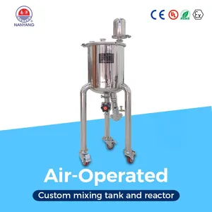 Nanyang Small Single Layer Pneumatic Mixing Tank With Bottom Air Agitator Stainless Steel Chemical Liquid Mixer Blender thumbnail-1