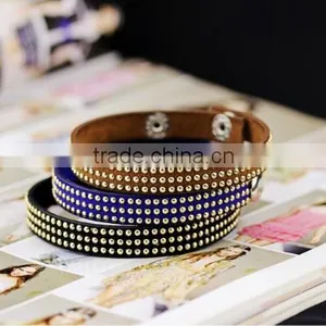 Wholesale Latest Design Fashion Leather Diamond Bracelet,bracelet Jewelry thumbnail-5