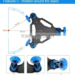3 Wheels Triangle Vedio Rail Track Slider Table Dolly Car Skater for DSLR Camera thumbnail-2