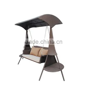 Double Luxury Patio Rattan Hanging Swing Chair Wicker Hanging Garden Swing Chairs thumbnail-2