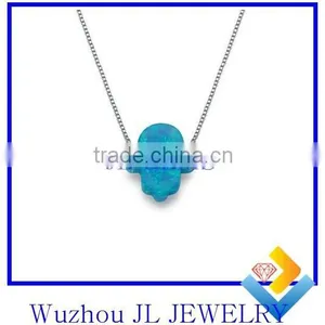 Wholesale 925 Sterling Silver High Quality Hot Opal Hamsa/hand Necklace Jewelry thumbnail-4