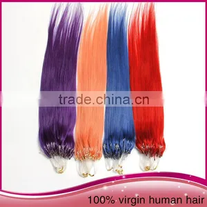 Wholesale Unprocessed Brazilian Virgin Human Hair Weaving 28"Long Straight Micro Ring Loop Hair Extension thumbnail-2