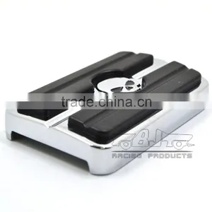 BJ-FP216-052 Billet Aluminum Skull Large Motorcycle Brake Pedal Pad Cover For 1980-up Harley Touring FLD thumbnail-3