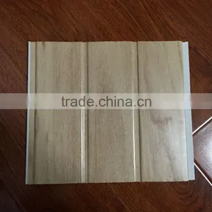 Wood Series of Two Grooves Pvc Wall Panel and Ceiling and Bathroom Ceiling Wall Cladding thumbnail-2