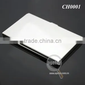 High Polished Mirror Effect Stainless Steel Blank Silver Metal Credit Card Holder thumbnail-5