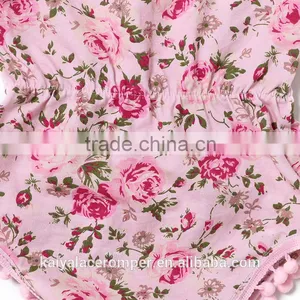 Wholesale Newborn Baby Romper Flower Cotton Open Crotch Bodysuit Infant Clothing thumbnail-4