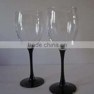 Hot Selling Long Black Stem Crystal Wine Glass Decoration thumbnail-1