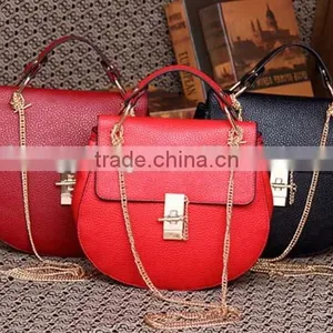 Posh Round Shell Style Snap Closure Women pu Sling Bag With Metal Chain thumbnail-2