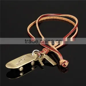 Men Style Fashion Engraving Love Genuine Leather Alloy Pendant thumbnail-2