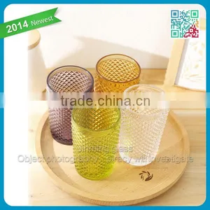 Four Color Embossed Glass Cup Pineapple Grain Glass Beer Glass Cup thumbnail-1
