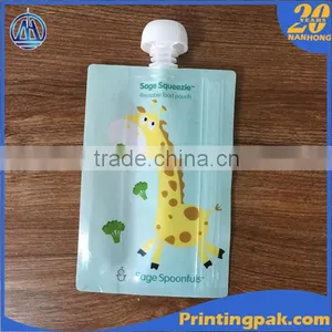 Moisture and Leak Proof Barrier Reusable Stand up Baby Food Squeeze Pouch Bag thumbnail-2