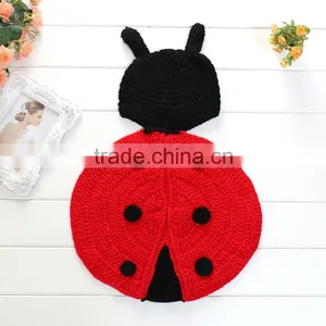 Cute Ladybird Newborn Baby Bloomer And Hat,Crochet Baby Photo Costume thumbnail-1