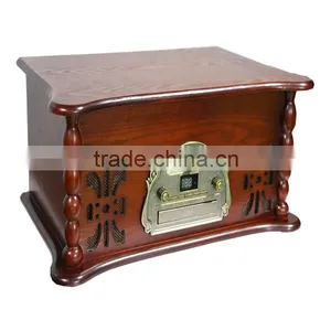 Popular Retro Wooden Turntable Player With CD/MP3 thumbnail-1