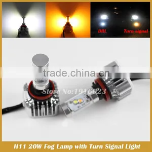 High Power H11 LED Fog Daytime Light Lamp With Amber Turn Signal Light DRL thumbnail-1