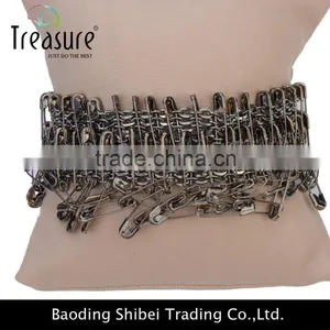 2016 Unique New Design Postmodernism Gun Black Safty Pins Chain Bracelet Jewelry thumbnail-1