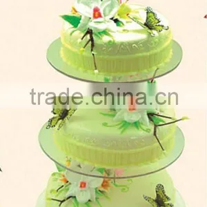 Acrylic Rainbow Wedding Simulation 3-tier Cake Stands Display thumbnail-1