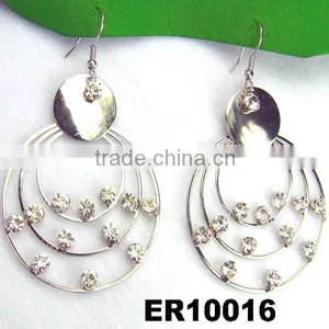 Fashion Ladies Crystal Airplane Stud Earrings Wholesale thumbnail-6