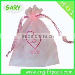 12x16cm China Organza Bags With Logo Ribbon thumbnail-1