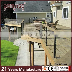 Stainless Steel Wire Balcony Railing Wood for Exterior thumbnail-1