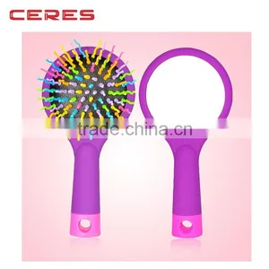 Abundant Hair & Antistatic Detangling Comb Eyecandy Rainbow Wave Curly Plastic Hair Brush thumbnail-4
