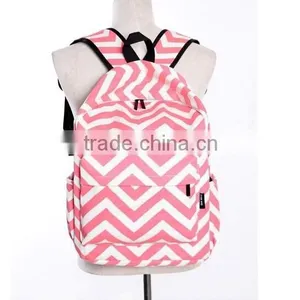 4 Colors Stripe Chevron School Backpack Bookbag For Unisex thumbnail-4