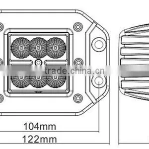 12V 24V Flush Mount 18W Led Work Light With Sopt/Flood Beam for Jeep Wrangler, SUV, Truck thumbnail-2