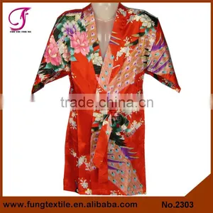 2304 Wholesale Children Peacock Pattern Silk Satin Robe thumbnail-3