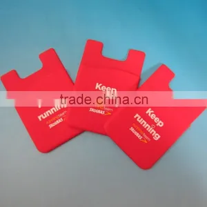Wholesale Customized Logo Business Credit Card Holder Silicone Smart Phone Pocket thumbnail-1