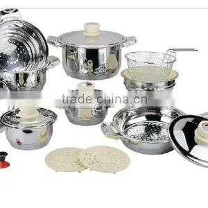 High Quality Cooking Pots 18pcs Stainless Steel Thermometer Cookware Set thumbnail-1